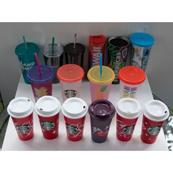 Lot of 16 Starbucks Hawaii Tumbler Cups  / Reusable Cups - Holiday / Reserve - Picture 9 of 11